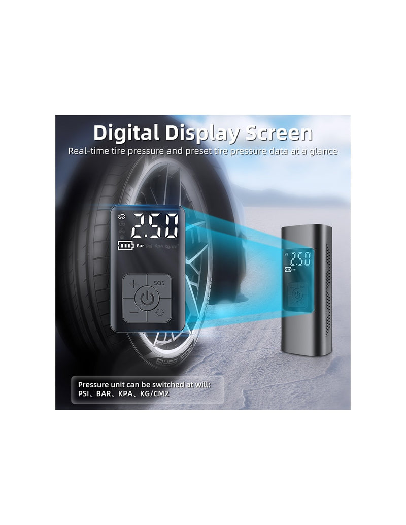 Compressor de Ar Portátil Digital para Pneus