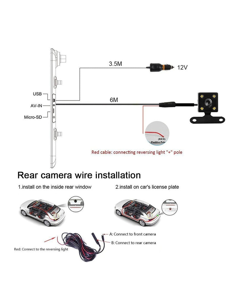 Espelho Retrovisor com Câmara de Gravação Full HD